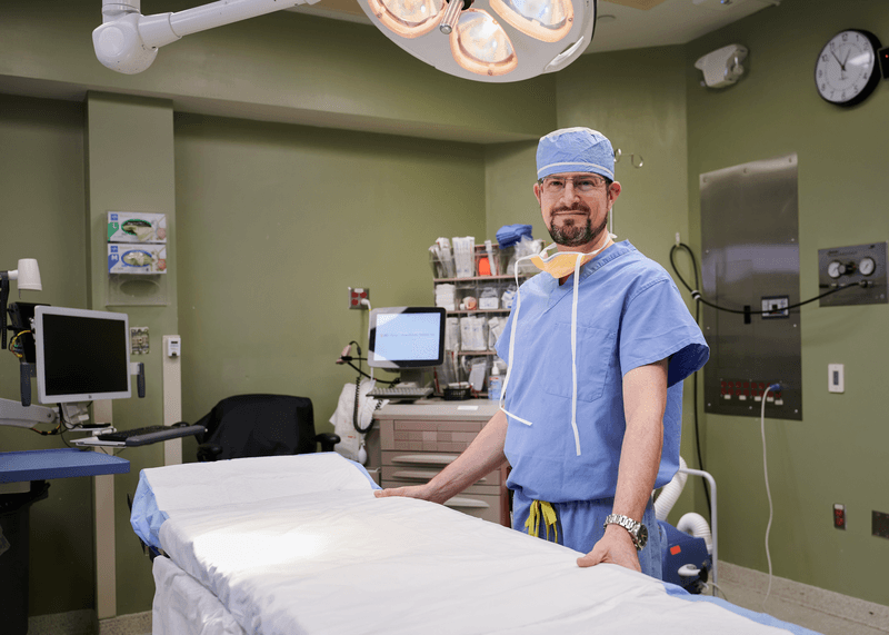 Smiling health care team member in scrubs